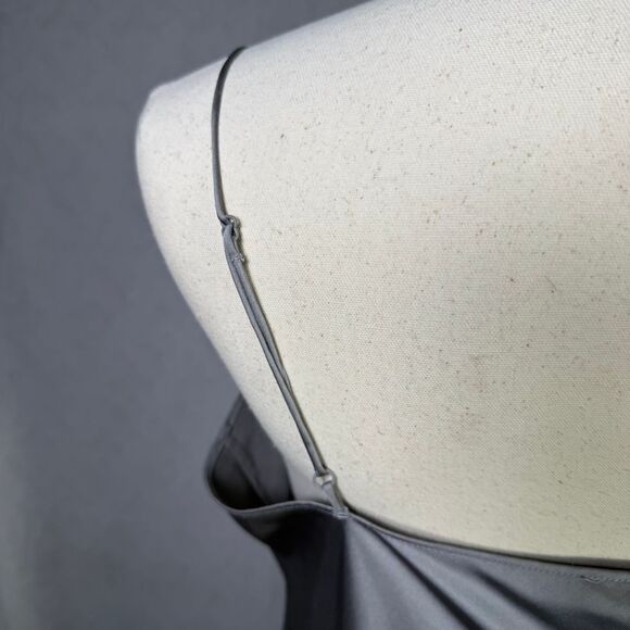 J. Crew Gwyneth Slip Midi Luster Charmeuse Dress Gray US Womens 14 90s Style - Picture 5 of 12